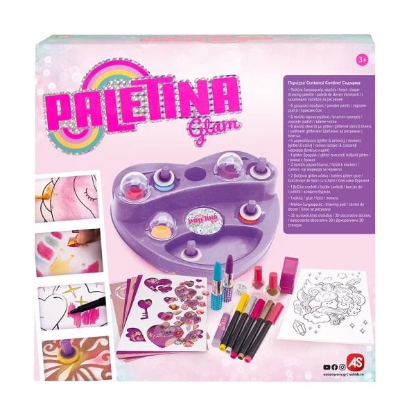 PALETINA GLAM DRAWING SET HEART SHAPED  FOR AGES 3+