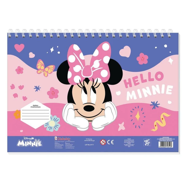DRAWING PAD 23X33 cm 40 SHEETS MINNIE WITH STICKERS - 2 DESIGNS