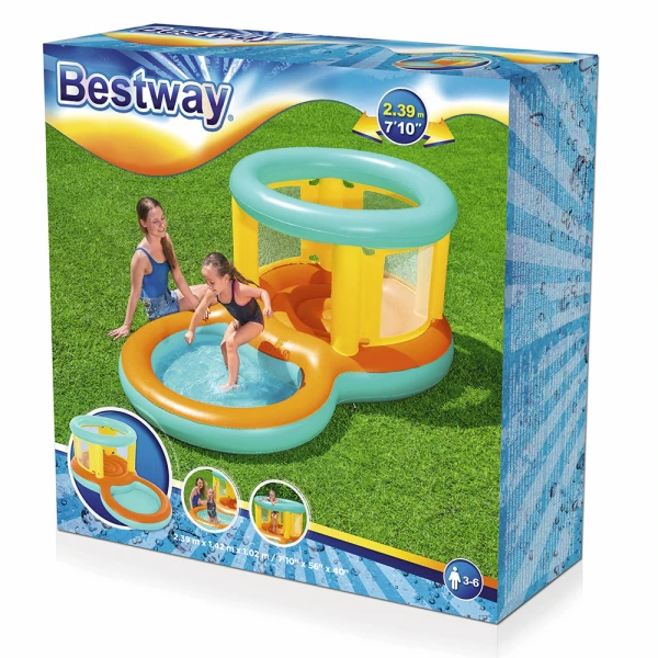 BESTWAY INFLATABLE TRAMPOLINE 239X142X102 cm WITH POOL JUMPTOPIA