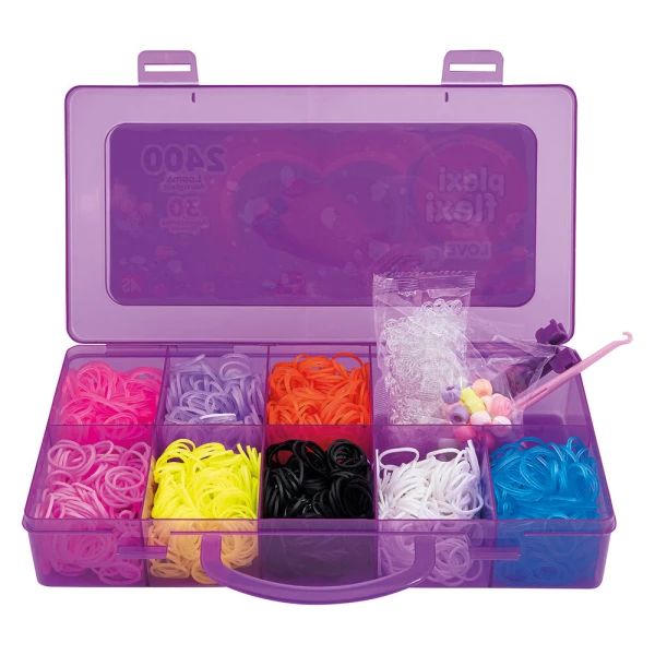 PLEXI-FLEXI CASE WITH 2400 LOOMS & 30 CHARMS - 2 COLOURS