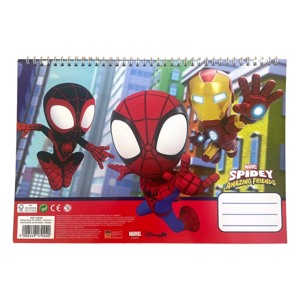 DRAWING PAD 23X33 cm 40 SHEETS AND STICKERS SPIDEY AND HIS AMAZING FRIENDS