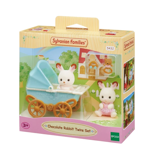 THE SYLVANIAN FAMILIES ΣΕΤ ΔΙΔΥΜΑ CHOCOLATE RABBIT ΜΕ ΚΑΡΟΤΣΙ 5432
