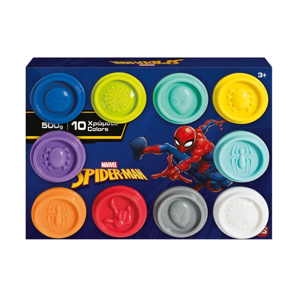 AS ΠΛΑΣΤΕΛΙΝΗ MARVEL SPIDERMAN ΚΟΥΤΙ ΜΕ 10 ΒΑΖΑΚΙΑ ΚΑΙ ΚΑΠΑΚΙΑ ΚΑΛΟΥΠΑΚΙΑ 500gr ΓΙΑ 3+ ΧΡΟΝΩΝ