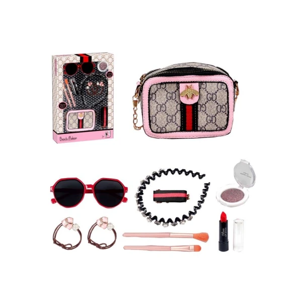 BAG SET WITH NECKLACE, MAKE UP & GLASSES