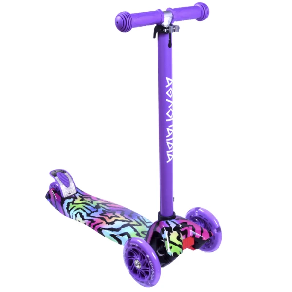 KIDS 3-WHEELS SCOOTER WITH LIGHTING WHEELS DESIGN 19 PURPLE