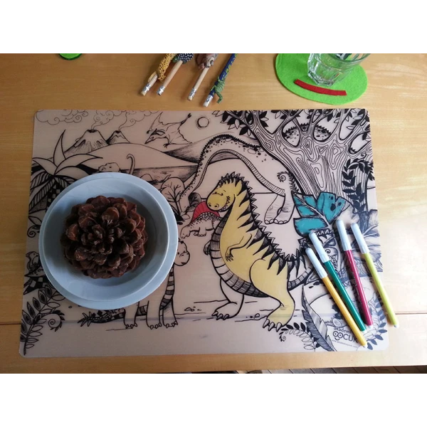 AKADEMI FUNNY MAT ΣΟΥΠΛΑ ΧΡΩΜΑΤΙΣΜΟΥ ΔΕΙΝΟΣΑΥΡΟΙ 48X33.5 cm