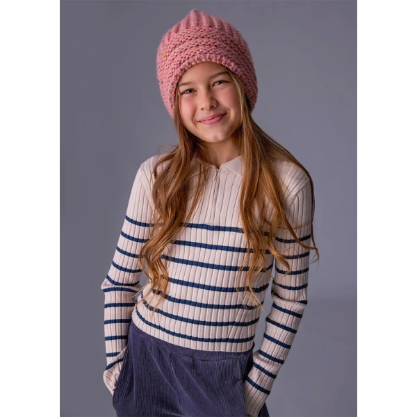 MAYORAL POLO LONG-SLEEVE KNITTED DARK BEIGE