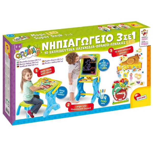 CAROTINA KINDERGARTEN DESK 3 IN 1 WITH LED