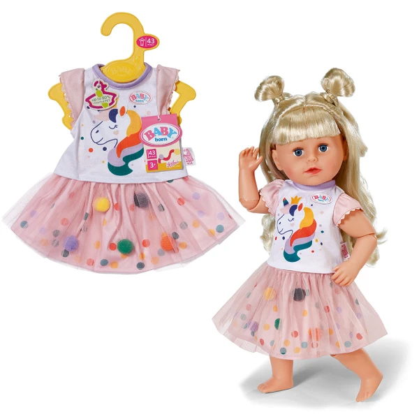 ZAPF CREATION BABY BORN DRESS UNICORN 43 cm