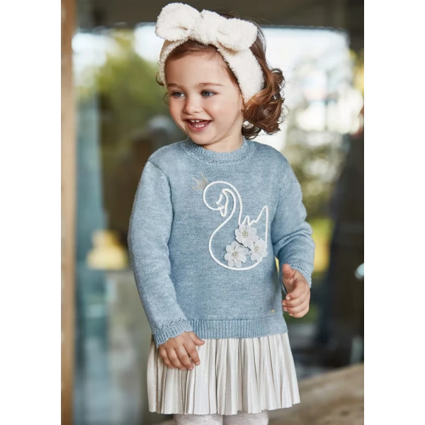 MAYORAL DRESS KNITTED COMBINED BLUE