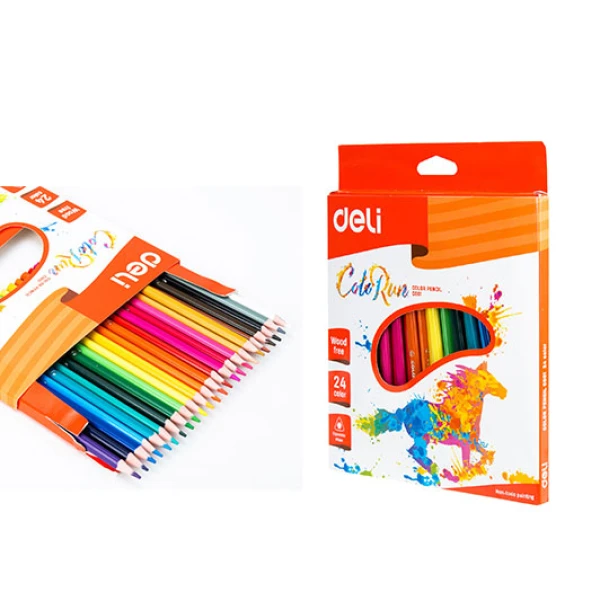 DELI COLORUN 24 TRIANGULAR WOODEN PENCILS