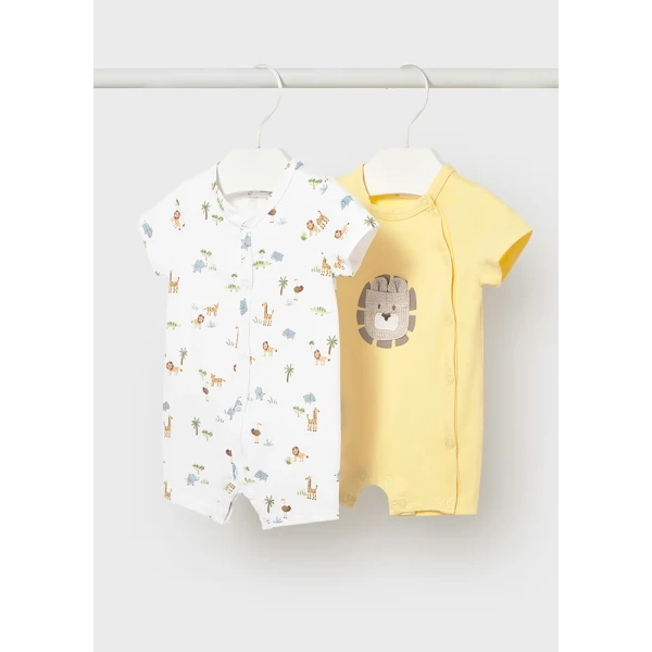 MAYORAL SET 2 ROMPERS SHORT YELLOW 
