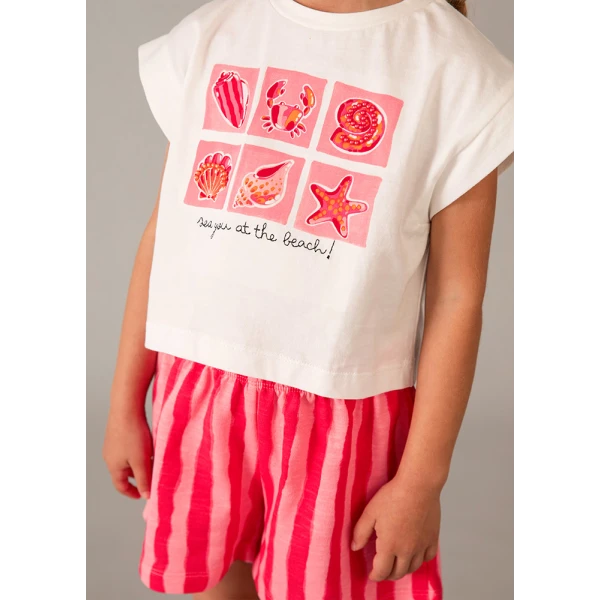 MAYORAL SET SHORTS FLEECE PEACH 