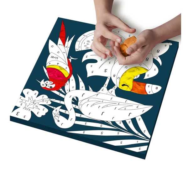 SPLAT PLANET MESS-FREE PAINT KIT WITH CLAY TROPICAL CANVAS MOUNTED
