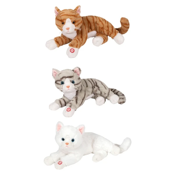 PLUSH CAT 40 cm WITH SOUND - 3 COLOURS