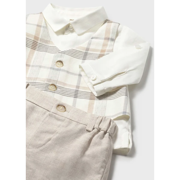 MAYORAL SET PANTS SHORT AND VEST WHEAT