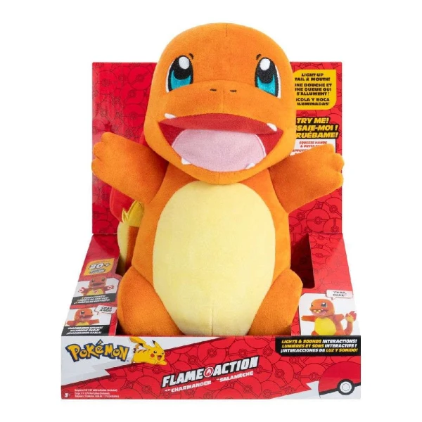 POKEMON PLUSH CHARMANDER 25 cM WITH SOUND & LIGHT (FLAME ACTION)