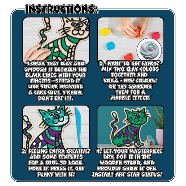 SPLAT PLANET MESS-FREE PAINT KIT WITH CLAY CATS