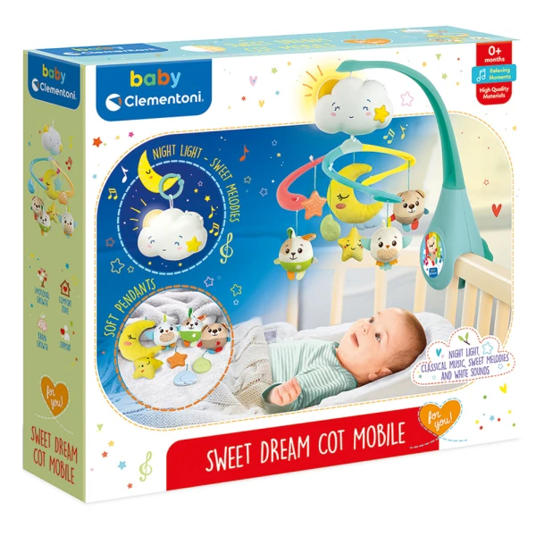 BABY CLEMENTONI NEWBORN BABY SWEET DREAM COT MOBILE FOR 0+ MONTHS