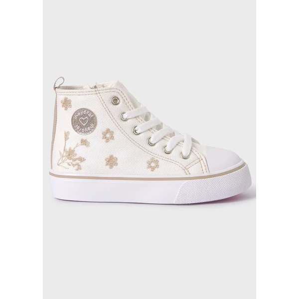 MAYORAL ECRU CANVAS BOOTS
