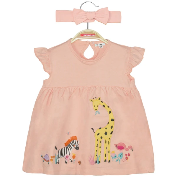 ENERGIERS BABY GIRL DRESS & HAIRBAND SALMON