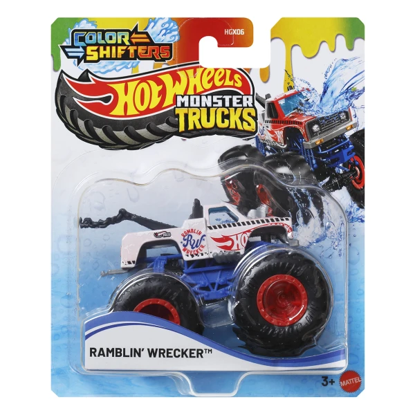 HOT WHEELS VEHICLES MONSTER TRUCKS COLOR SHIFTERS - RAMBLIN\' WRECKER
