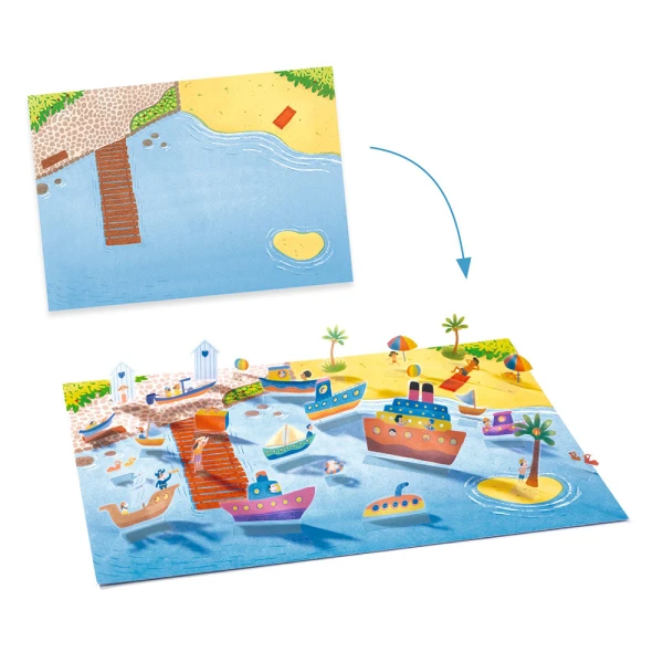 DJECO I CREATE 3D IMAGES WITH STICKERS – VEHICLES