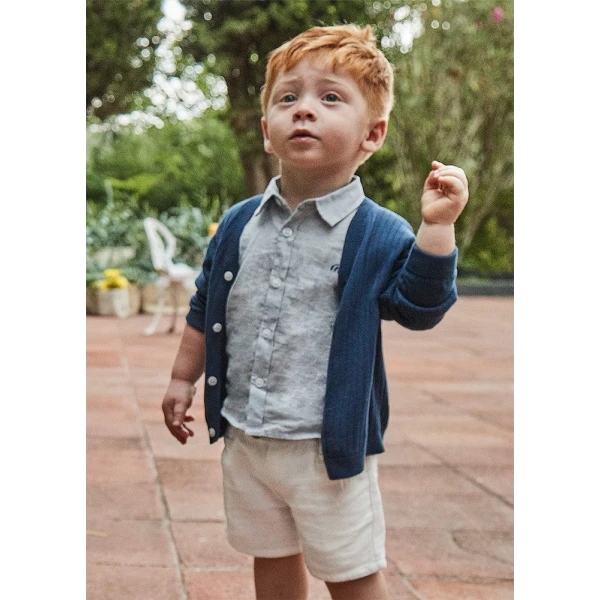 MAYORAL SET BERMUDA SHORTS  LIGHT BLUE-CREAM