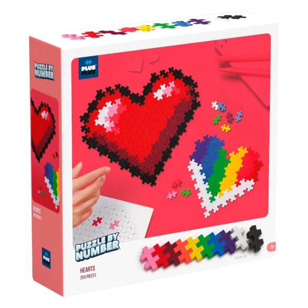 PLUS PLUS PUZZLE BY NUMBER HEARTS 250 pcs.