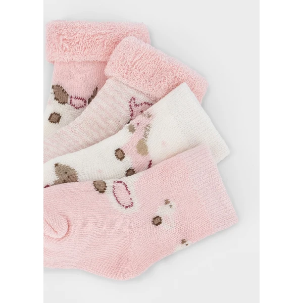 MAYORAL SET 4 SOCKS  BABY PINK
