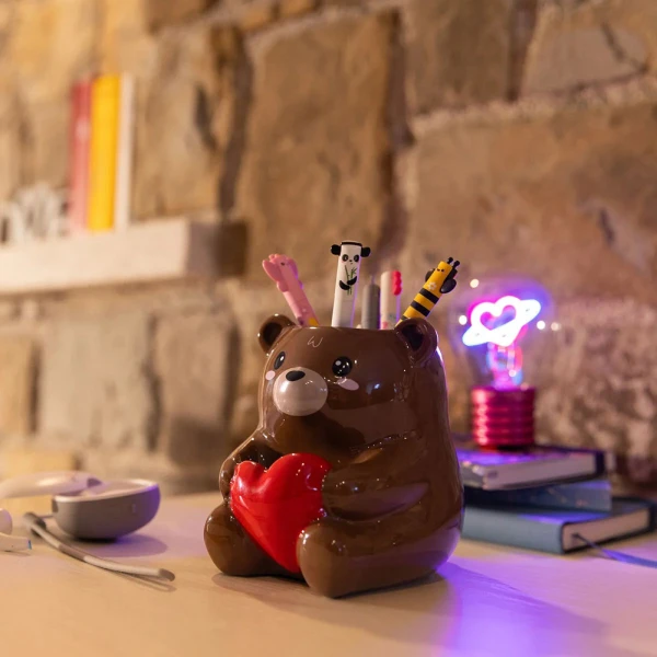 LEGAMI CERAMIC PEN HOLDER DESK FRIENDS - TEDDY BEAR