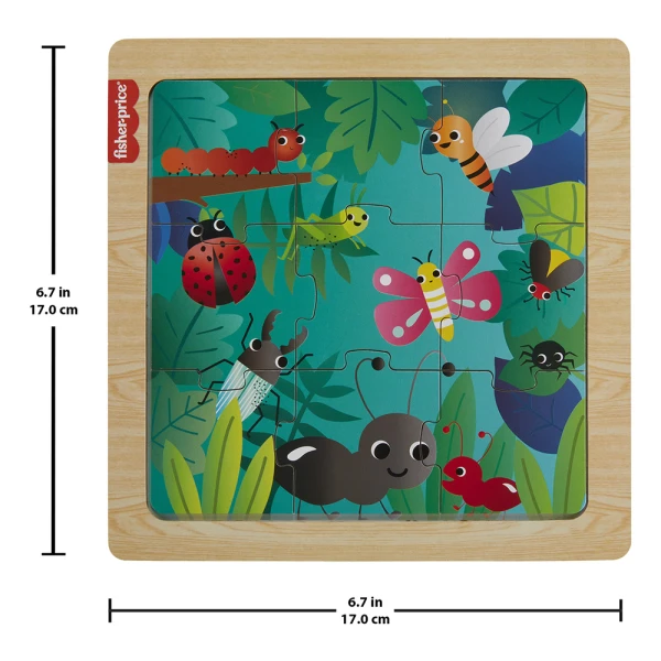FISHER PRICE WOODEN PUZZLE 10 pcs BUGS
