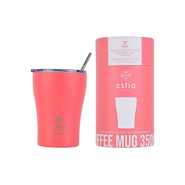 ESTIA HOME ART ΘΕΡΜΟΣ COFFEE MUG 350ml - FUSION CORAL