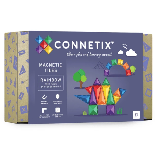 CONNETIX ΜΑΓΝΗΤΙΚΑ ΤΟΥΒΛΑΚΙΑ RAINBOW MINI PACK 24 τεμ.