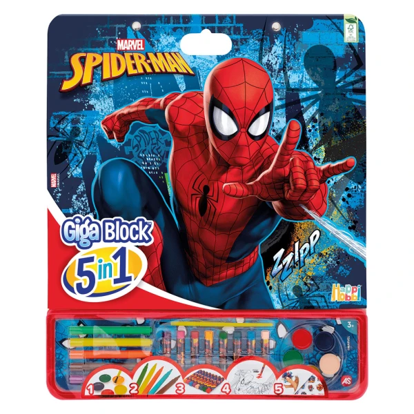 GIGA BLOCK DRAWING SET SPIDER-MAN EVERGREEN 5 IN 1 FOR AGES 3+