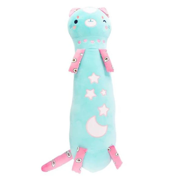 PLUSH PILLOW LIGHT BLUE CAT KIKI 80 cm