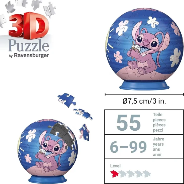 RAVENSBURGER 3D ΠΑΖΛ 54 τεμ. STITCH - 3 ΣΧΕΔΙΑ