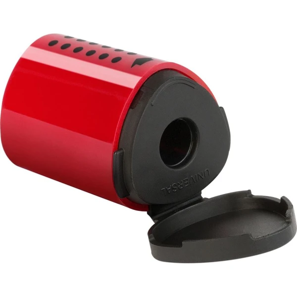 FABER CASTELL SINGLE MINI SHARPENER GRIP RED AND BLUE - 2 COLOURS