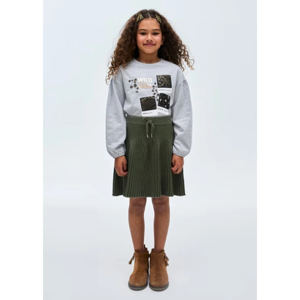 MAYORAL BLOUSE LONG SLEEVES SILVER DARK