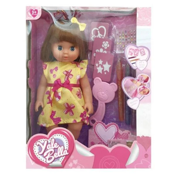 25 cm. DOLL WITH STICKER TATTOOS - 2 DESIGNS
