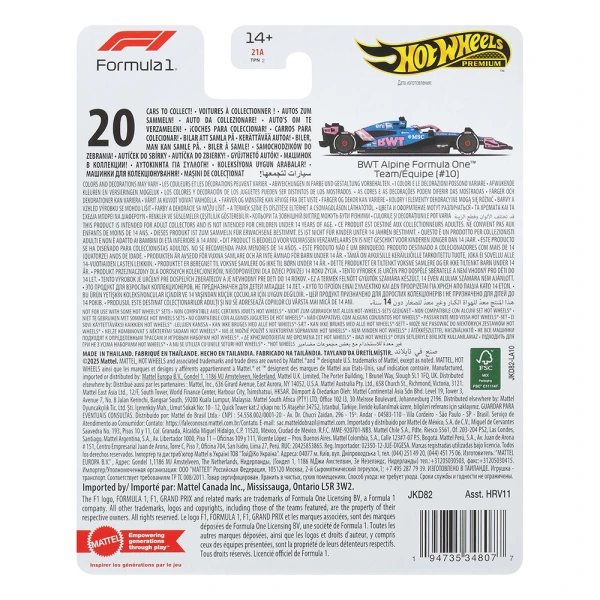 HOT WHEELS COLLECTIBLE CARS F1 - BWT ALPINE
