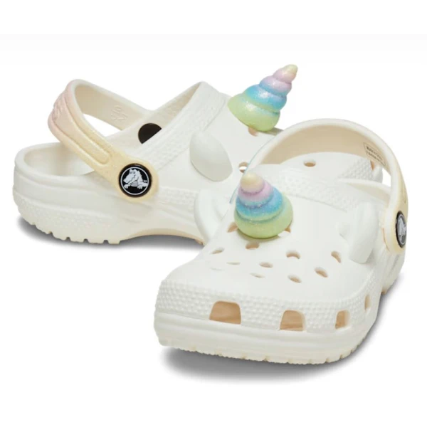 CROCS TODDLERS CLASSIC CLOG I AM RAINBOW UNICORN CHALK
