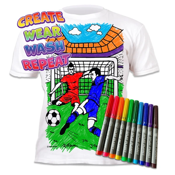 SPLAT PLANET ΠΛΕΝΟΜΕΝΟ T-SHIRT ΖΩΓΡΑΦΙΚΗΣ FOOTBALL ΜΕ ΜΑΡΚΑΔΟΡΟΥΣ (5-6 ΕΤΩΝ)