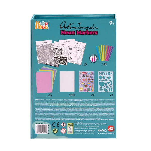 HAPPIHOBBI ART JOURNAL NEON MARKERS FOR AGES 9+