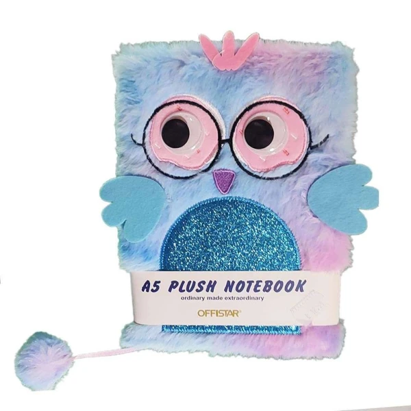 PLUSH CALENDAR WITH LOCK Α5 - OWL 3D EYES