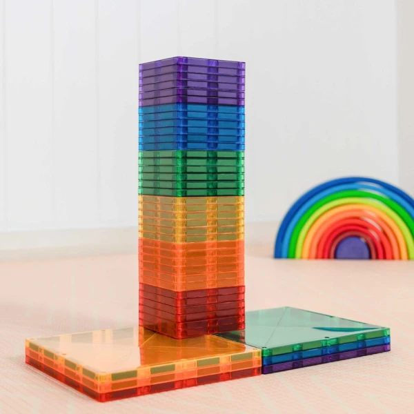 CONNETIX MAGNETIC TILES RAINBOW SQUARE PACK 42 pcs