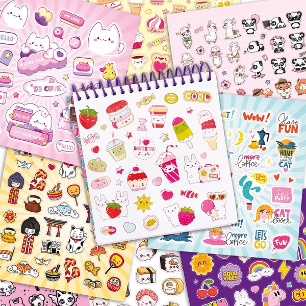 AS NOTEBOOK WITH STICKERS - 3 DESIGNS