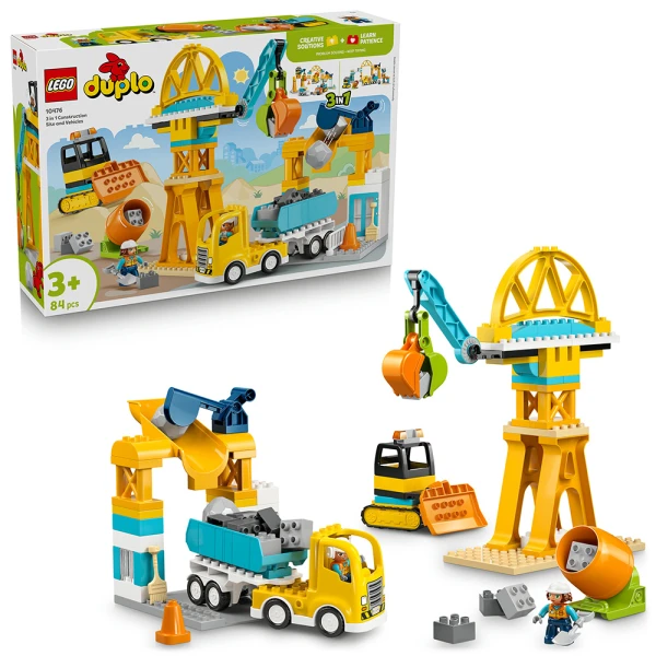 LEGO® DUPLO® TOWN 3 ΣΕ 1 ΕΡΓΟΤΑΞΙΟ ΟΙΚΟΔΟΜΗΣ ΚΑΙ ΟΧΗΜΑΤΑ