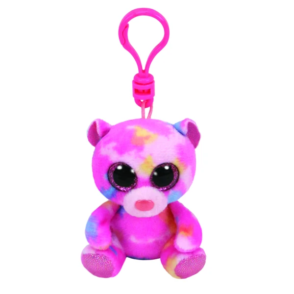 TY BEANIE BOOS PLUSH PINK BEAR 8.5 cm WITH CLIP