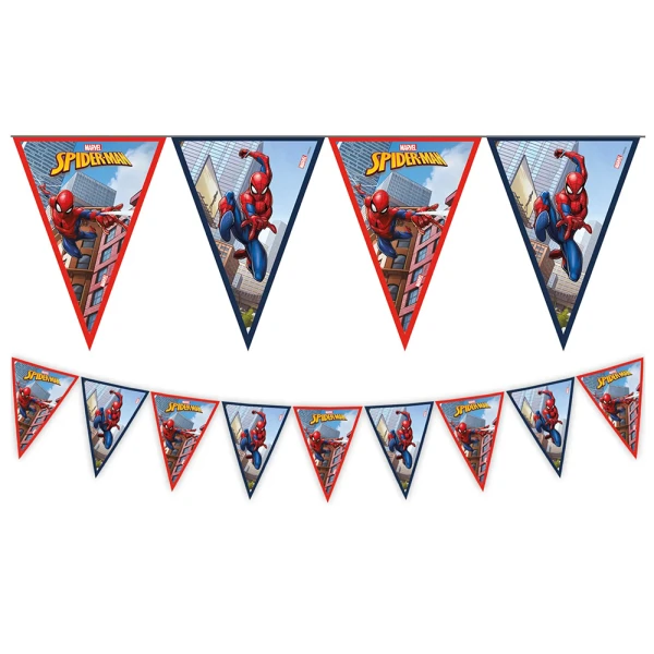 TRINGLE PAPER GARLAND 9 FLAGS SPIDERMAN CRIME FIGHTER FSC MARVEL